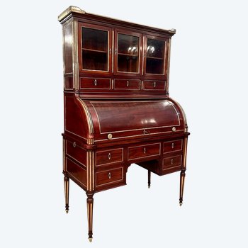 Scrivania a cilindro in mogano di epoca Luigi XVI Circa 1770
