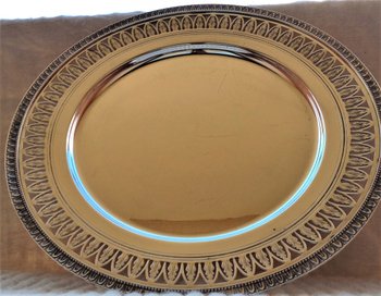 Round dish in silver plated silver plated with openwork decoration diameter 36 cm (ref MA 0535)