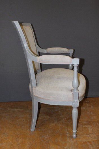 Pair Of Directoire Period Armchairs In Painted Wood XIX