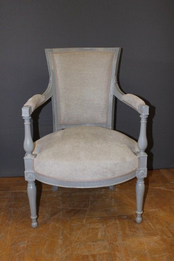 Pair Of Directoire Period Armchairs In Painted Wood XIX