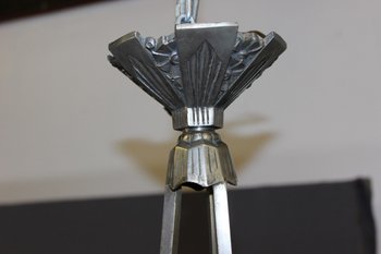 Lampadario d'epoca Art Déco con piatti firmati Degué