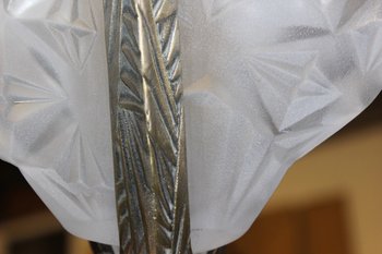 Lampadario d'epoca Art Déco con piatti firmati Degué