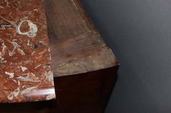 Cassettiera a balestra Luigi XIV con intarsio a cubetti
