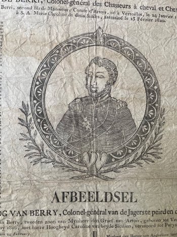 Dutch Poster Of The Death Of The Duke Of Berry