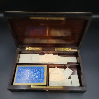 Boite à jeux en marqueterie boulle 