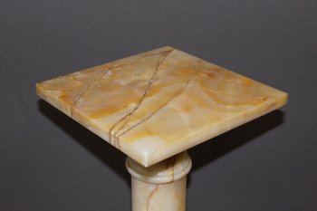 Colonne De Présentation En Onyx à Plateau Pivotant