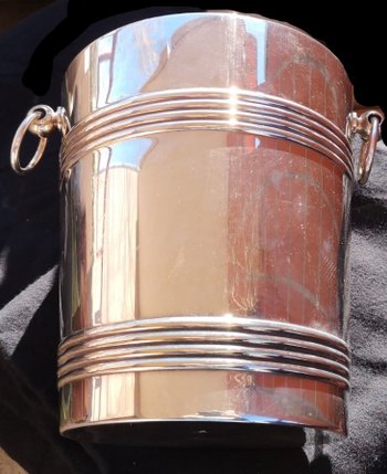 Champagne bucket in silver metal Biarritz Orfèvrerie Christofle model (ref MA 0622)