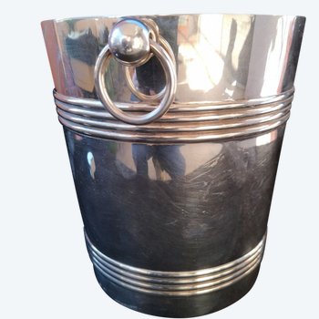 Champagne bucket in silver metal Biarritz Orfèvrerie Christofle model (ref MA 0622)