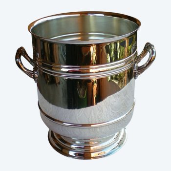 Seau à champagne en métal argenté Christofle modèle SULLY ( réf D 0104)