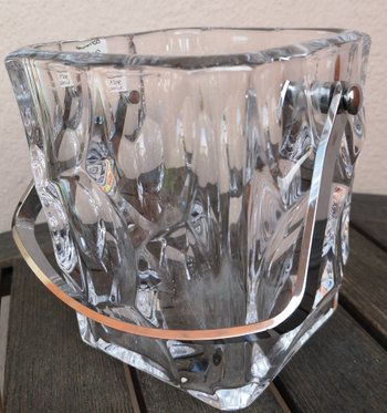 Seau à glace vintage en cristal signé Sèvres (réf D 0148)