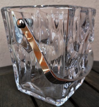 Seau à glace vintage en cristal signé Sèvres (réf D 0148)