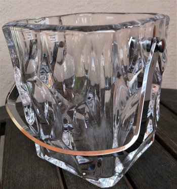 Seau à glace vintage en cristal signé Sèvres (réf D 0148)