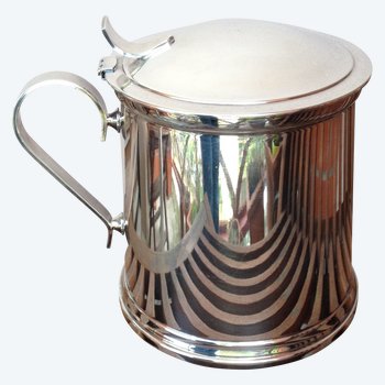 Grand seau à glace isotherme métal argenté forme chope silver plated Italy