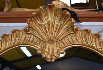 Important Gilded Wood Mirror, Louis XV style - Mid 20th century