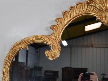 Important Gilded Wood Mirror, Louis XV style - Mid 20th century