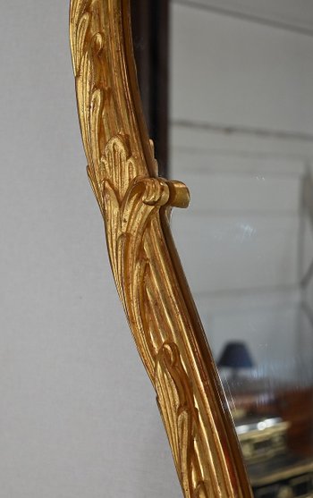 Important Gilded Wood Mirror, Louis XV style - Mid 20th century