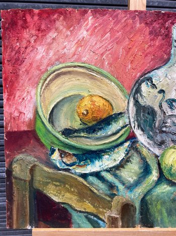 Still life "the pitcher and its fruits