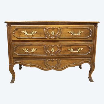 Provencal Chest Of Drawers In Walnut Dite Sauteuse XVIII