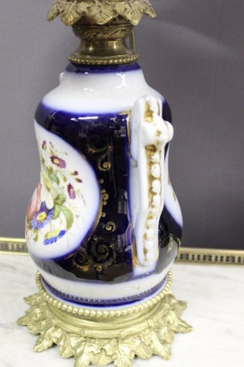 Coppia di lampade in porcellana di Bayeux Fine Ottocento