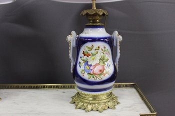 Coppia di lampade in porcellana di Bayeux Fine Ottocento