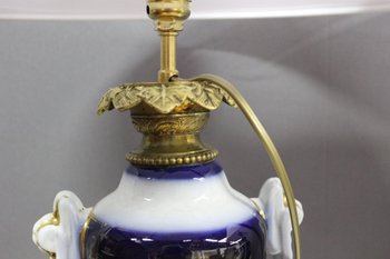 Coppia di lampade in porcellana di Bayeux Fine Ottocento