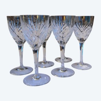 6 verres à eau en cristal de Saint Louis modèle Chantilly 