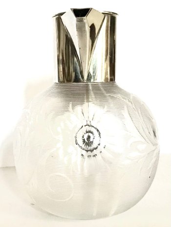 Decanter per succo in cristallo e argento