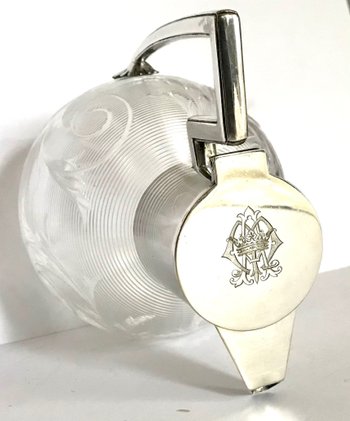Decanter per succo in cristallo e argento