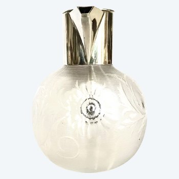 Decanter per succo in cristallo e argento