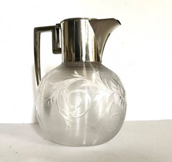 Decanter per succo in cristallo e argento