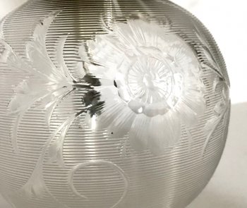 Decanter per succo in cristallo e argento
