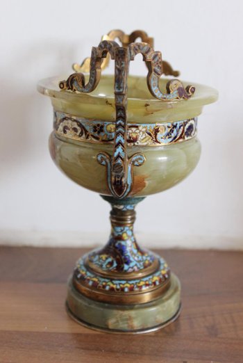 Coppa d'onice e cloisonné XIX