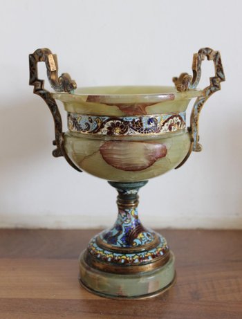 Coppa d'onice e cloisonné XIX