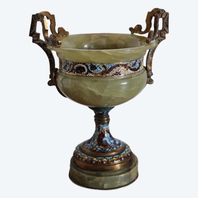 Coppa d'onice e cloisonné XIX