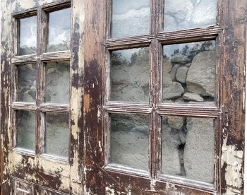 Deux Paires De Portes Ancienne Vitrées XIXème En Teck Porte