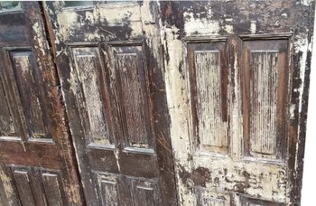 Deux Paires De Portes Ancienne Vitrées XIXème En Teck Porte