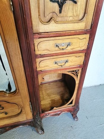 Jugendstil-Schrank Ecole de Nancy "Aux Pavots" (Mohnblumen)
