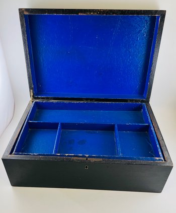 Grande scatola di legno annerito Napoleone 3 XIX secolo