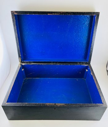 Grande scatola di legno annerito Napoleone 3 XIX secolo