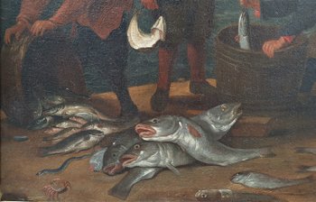 Ecole flamande du XVIIIe siècle d'après David TENIERS - Le retour de la pêche