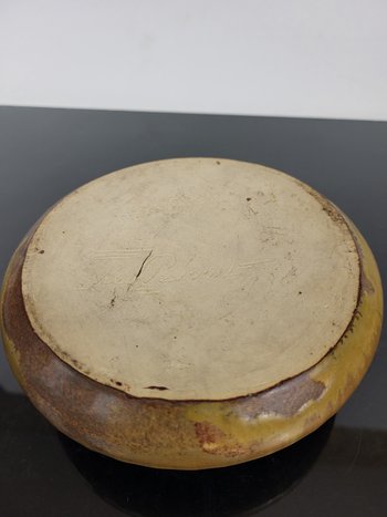 Encrier en grès signé Théo Perrot (1856-1942)