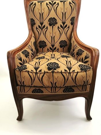 Louis Majorelle Pair of Art Nouveau Armchairs "Mouluration Ornées