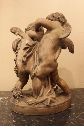 Scultura Angelot in terracotta