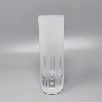 1960 Beautiful ice bucket with 6 lead crystal glasses hand cut by Kristal. Made in Italy