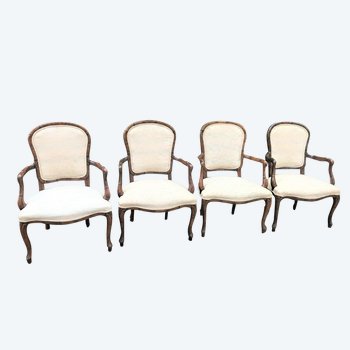 Quatre fauteuils façon bambou époque XXème siècle