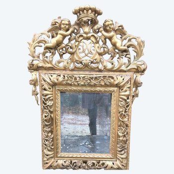 Miroir doré époque Louis XIV