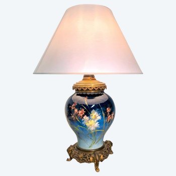 Earthenware lamp Montigny sur Loing 19th century