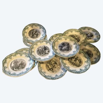 12 talking plates Creil Montereau