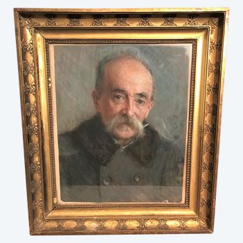 Tableau pastel portrait d'homme daté 1926