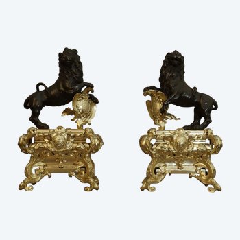 Pair of Regency Lions Lights